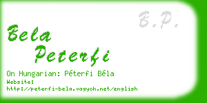 bela peterfi business card