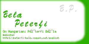 bela peterfi business card